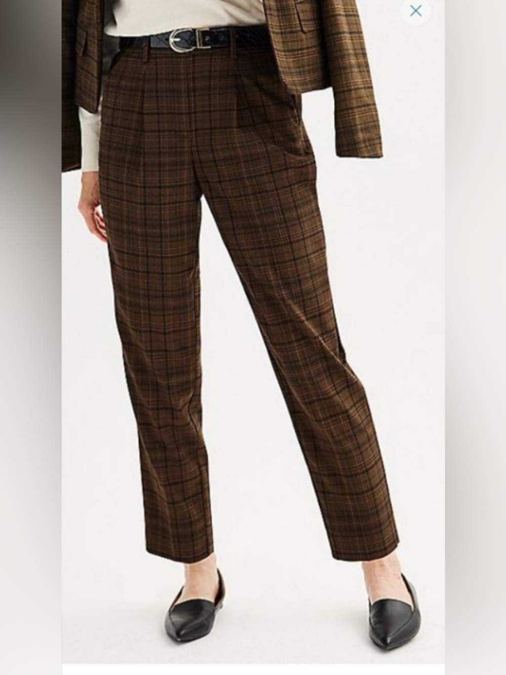 croft & barrow Brown Plaid Straight-Leg Trousers — NWOT
